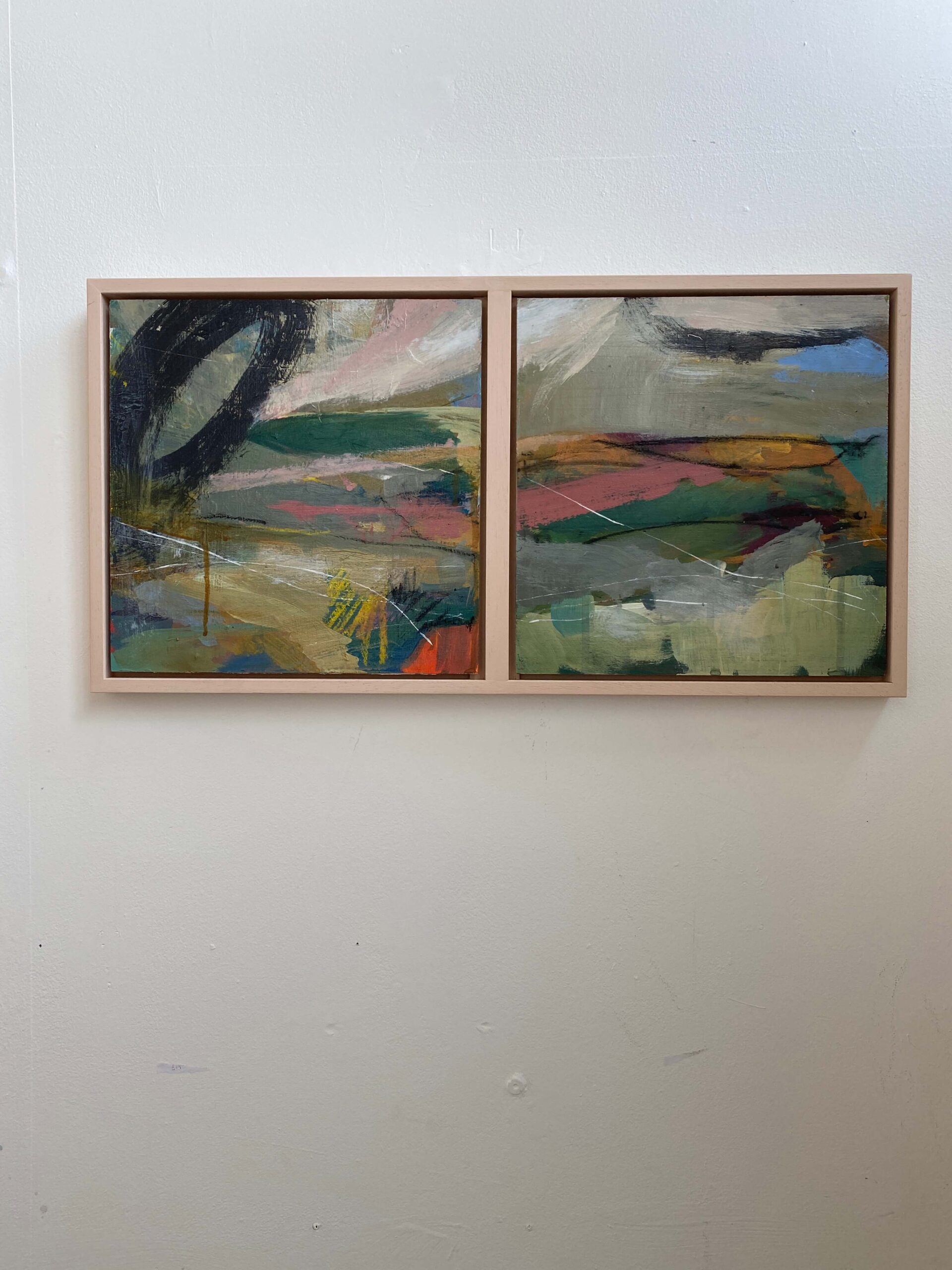 No.7 Framed Diptych Mixed media on board 66.5cm x 34cm £