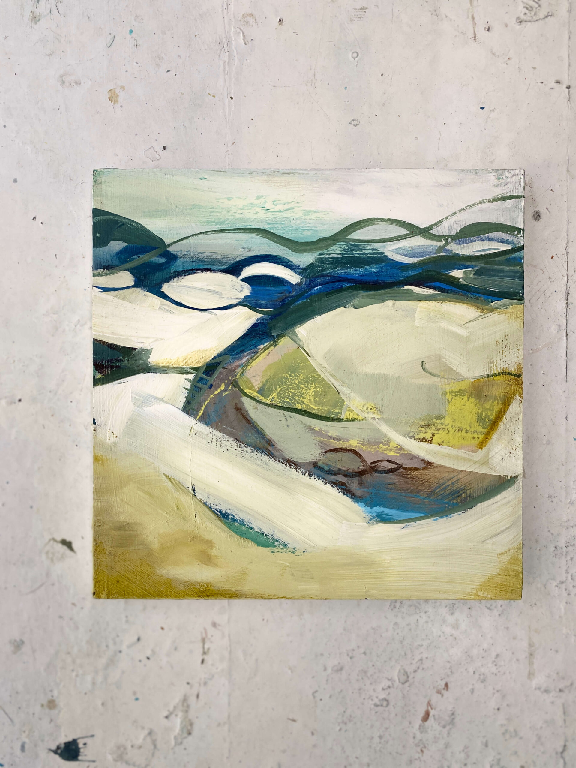 Whistling breeze on the estuary 22cm x 22cm Acrylic on board SOLD