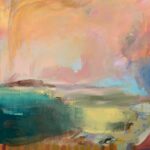 Golden rain falls over bantham estuary acrylic on canvas 152x114cm 1