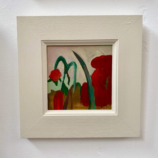 Roses are red 15x15 acrylic on wood