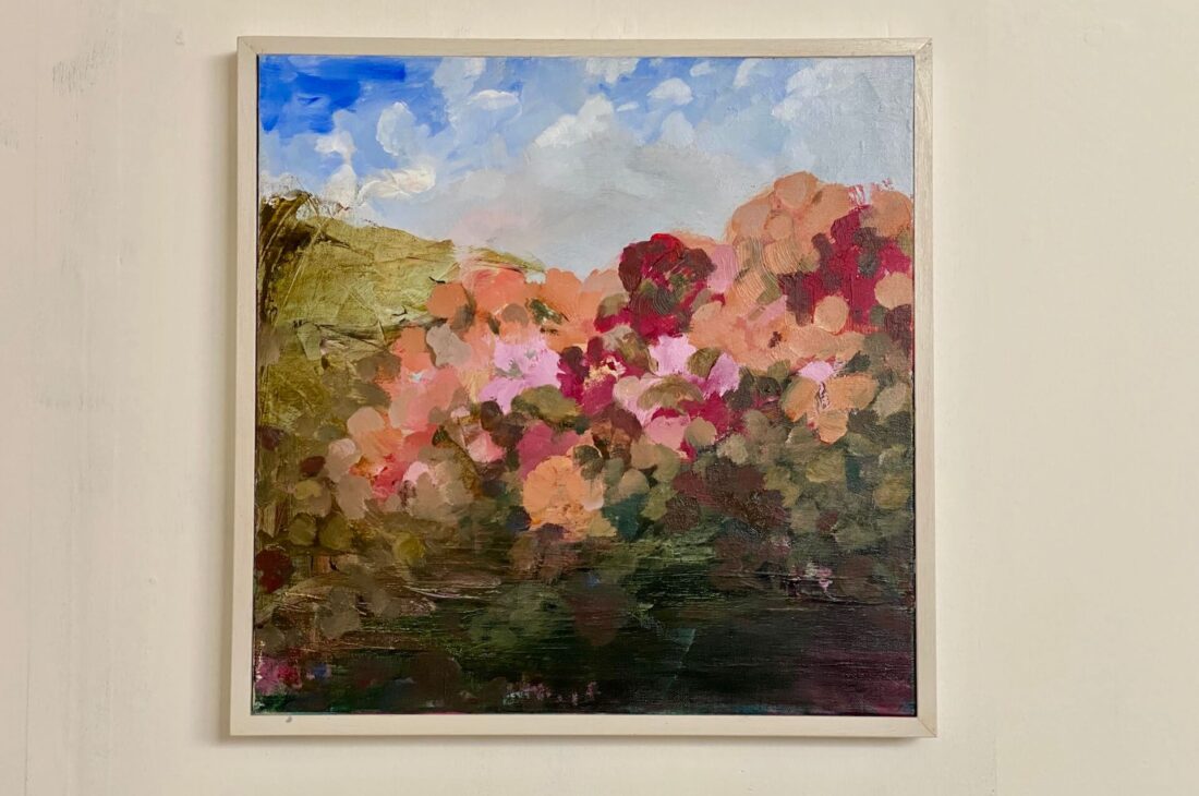 As rosy as morn 50x50 acrylic on linen
