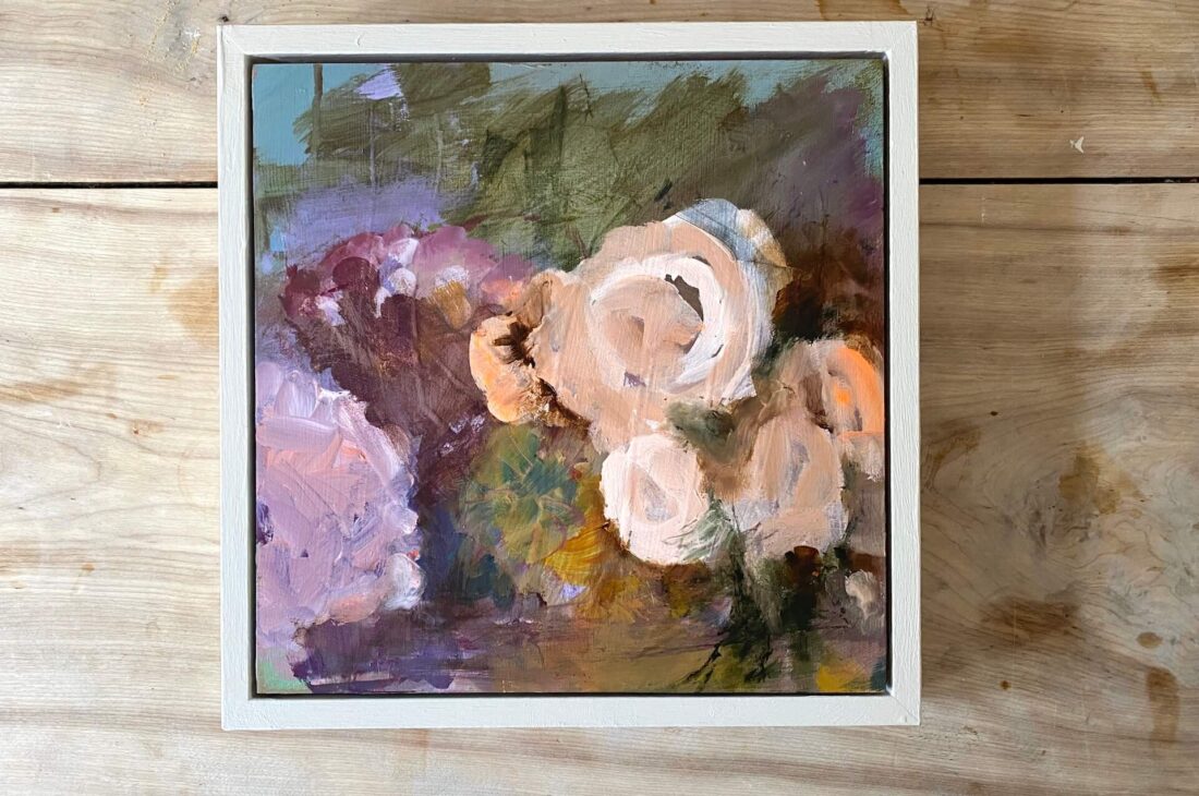 On a tuesday in august i was holding your hand 30x30 acrylic on wood