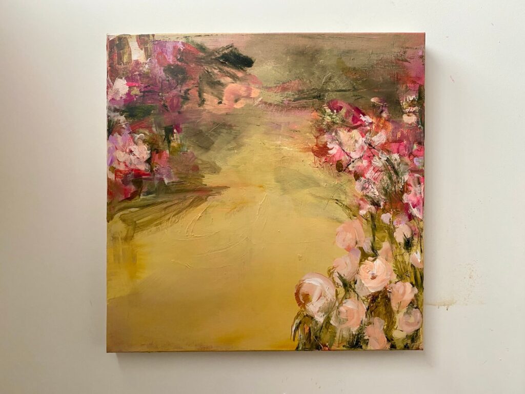 Stars i can hear my skin breathe 61x61 acrylic on linen