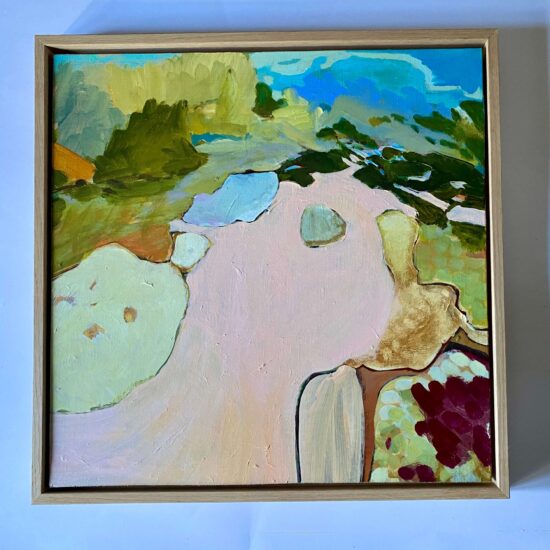 Island in the stream 50x50cm acrylic on linen board